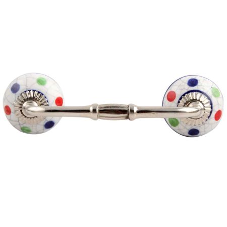 Mixed Dot Crackle Ceramic Bridge Handle
